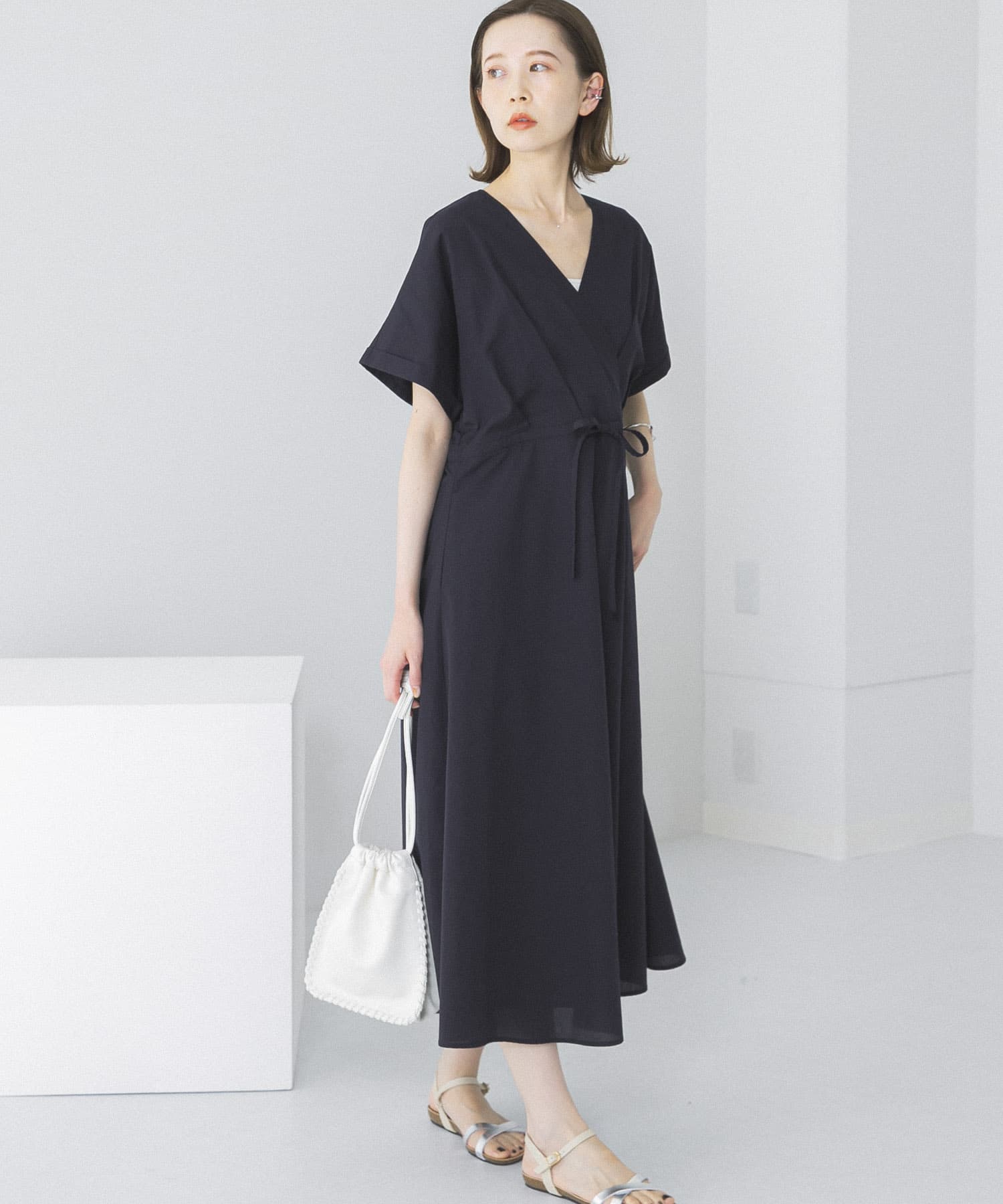 『UR TECH Smart Linen Touch』カシュクールワンピース[RA25 