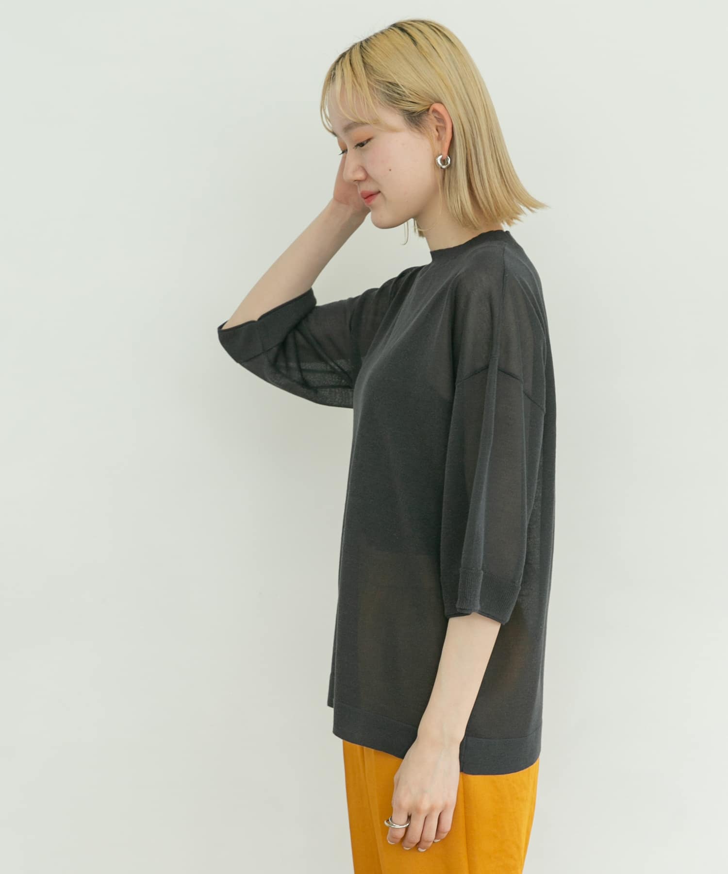 Audrey and John Wad CREW-NECK Big KNIT T-SHIRTS[H8746-UL24n
