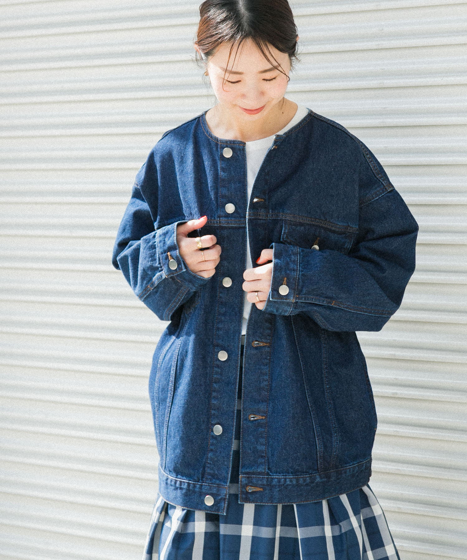 FORK&SPOON ノーカラーデニムジャケット[DF34-27V028]｜URBAN RESEARCH