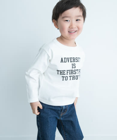 『親子リンク』オーガニックコットンロゴロングTシャツ(KIDS)