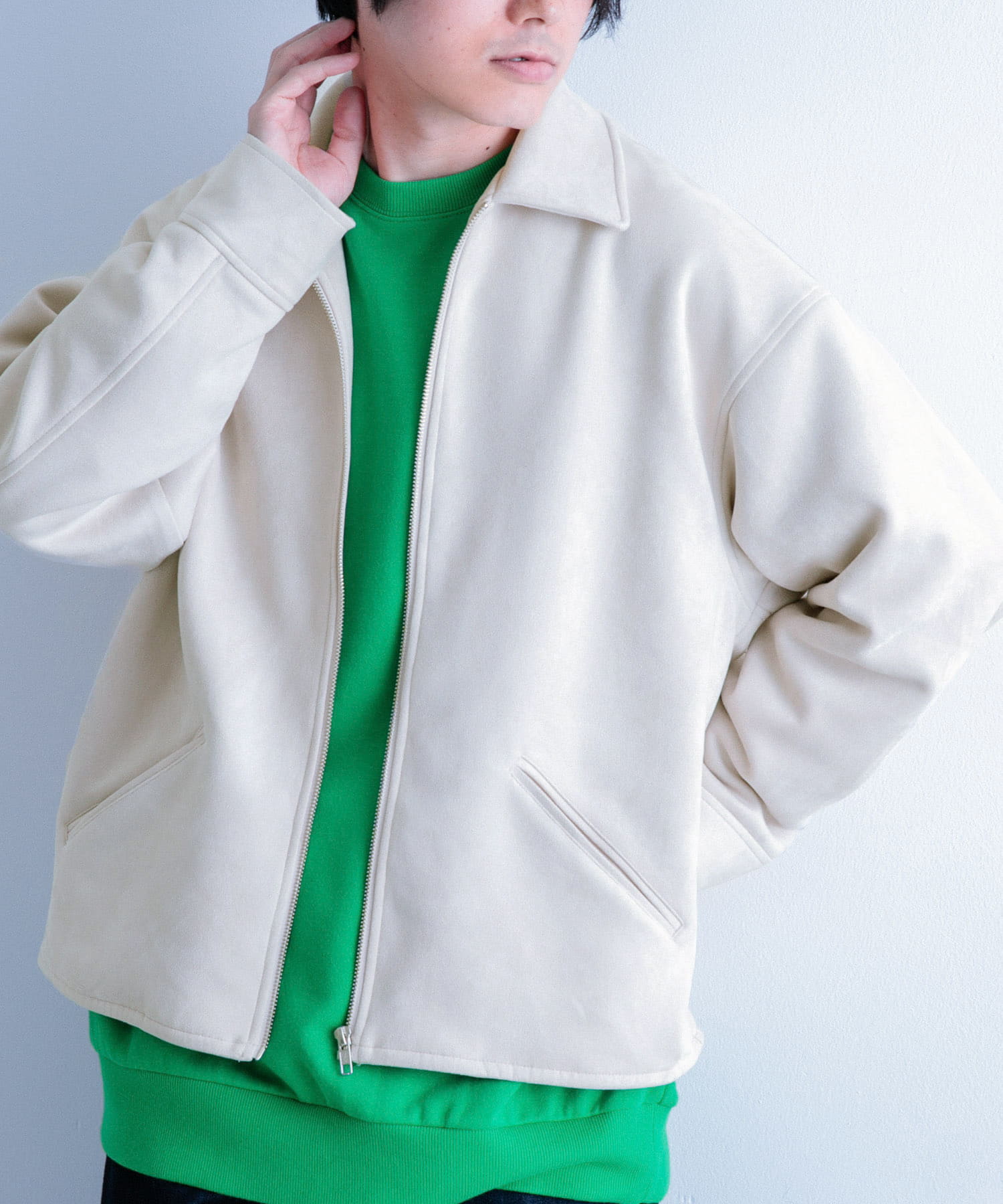 フェイクスエード ZIP UP ジャケット[IT34-17C017]｜URBAN