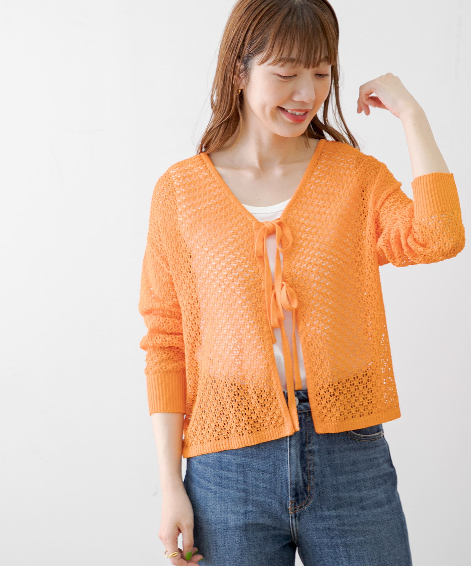 2WAYメッシュリボンニットカーディガン[LA35-22R011]｜URBAN RESEARCH 