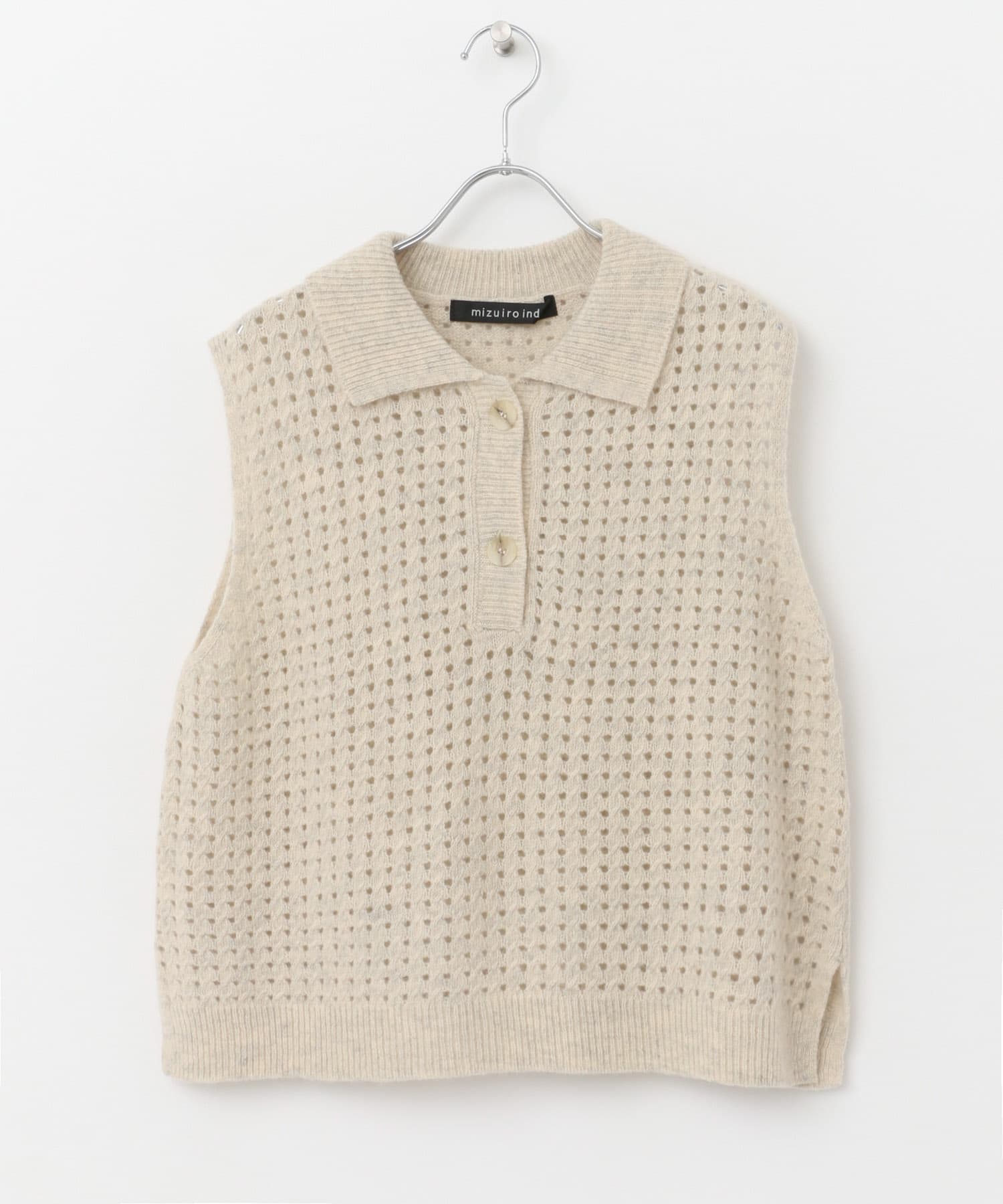 mizuiro ind short vest with collar[3-220029-DW37]｜URBAN RESEARCH