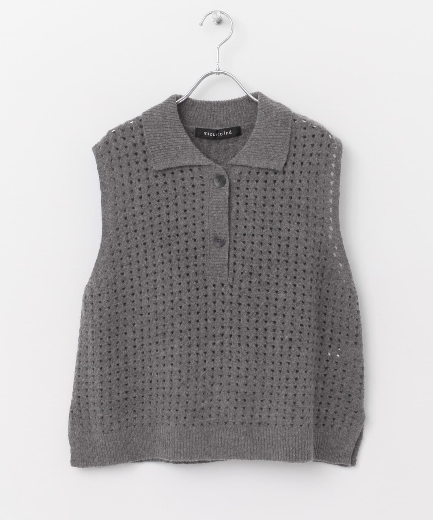 mizuiro ind short vest with collar[3-220029-DW37]｜URBAN RESEARCH
