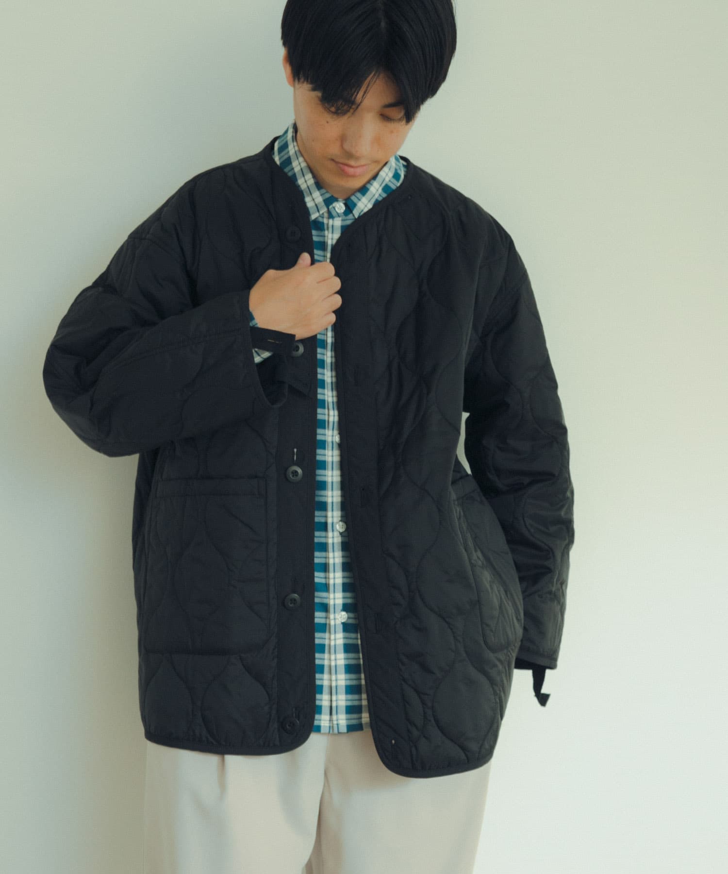 中綿ライナー付 フードレスモッズコート[IT37-17C013]｜URBAN RESEARCH