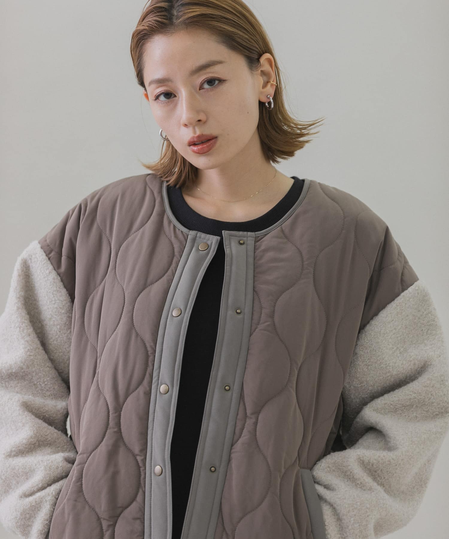 センソユニコ 背面切替え キルティングブルゾン ゆったり 丈長め ほぼ未使用