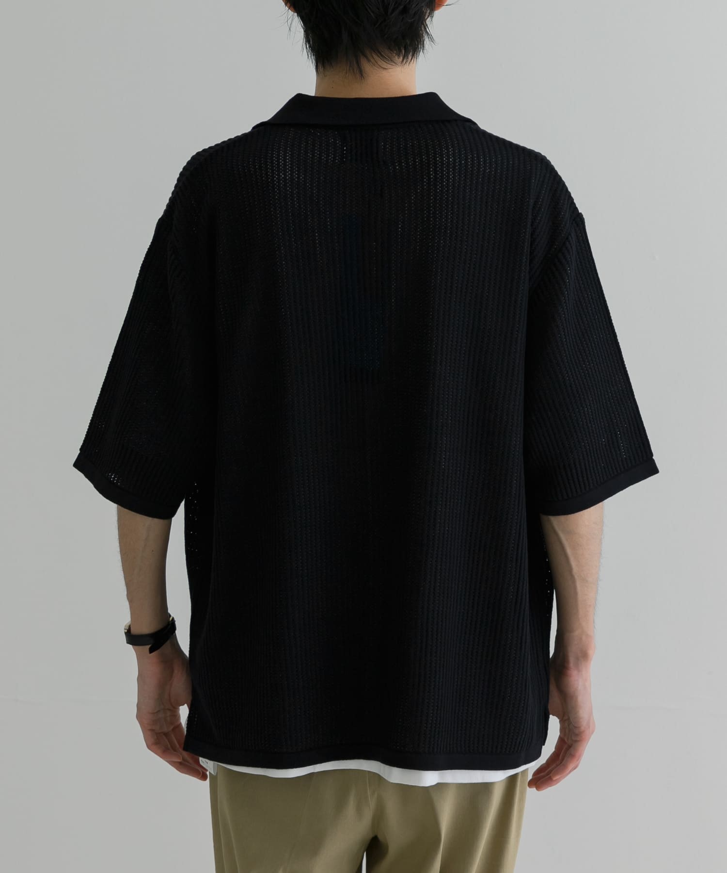 Yonetomi COTTON SUKASHI KNIT SHIRTS[UM45-95-242-033]｜URBAN