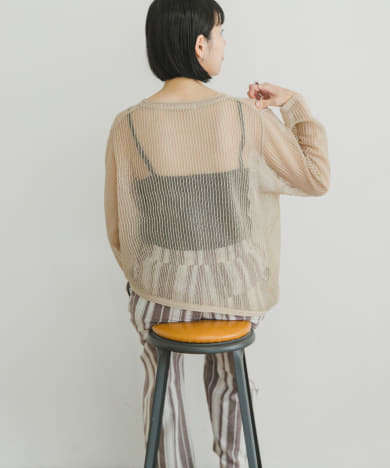 メッシュニットプルオーバー