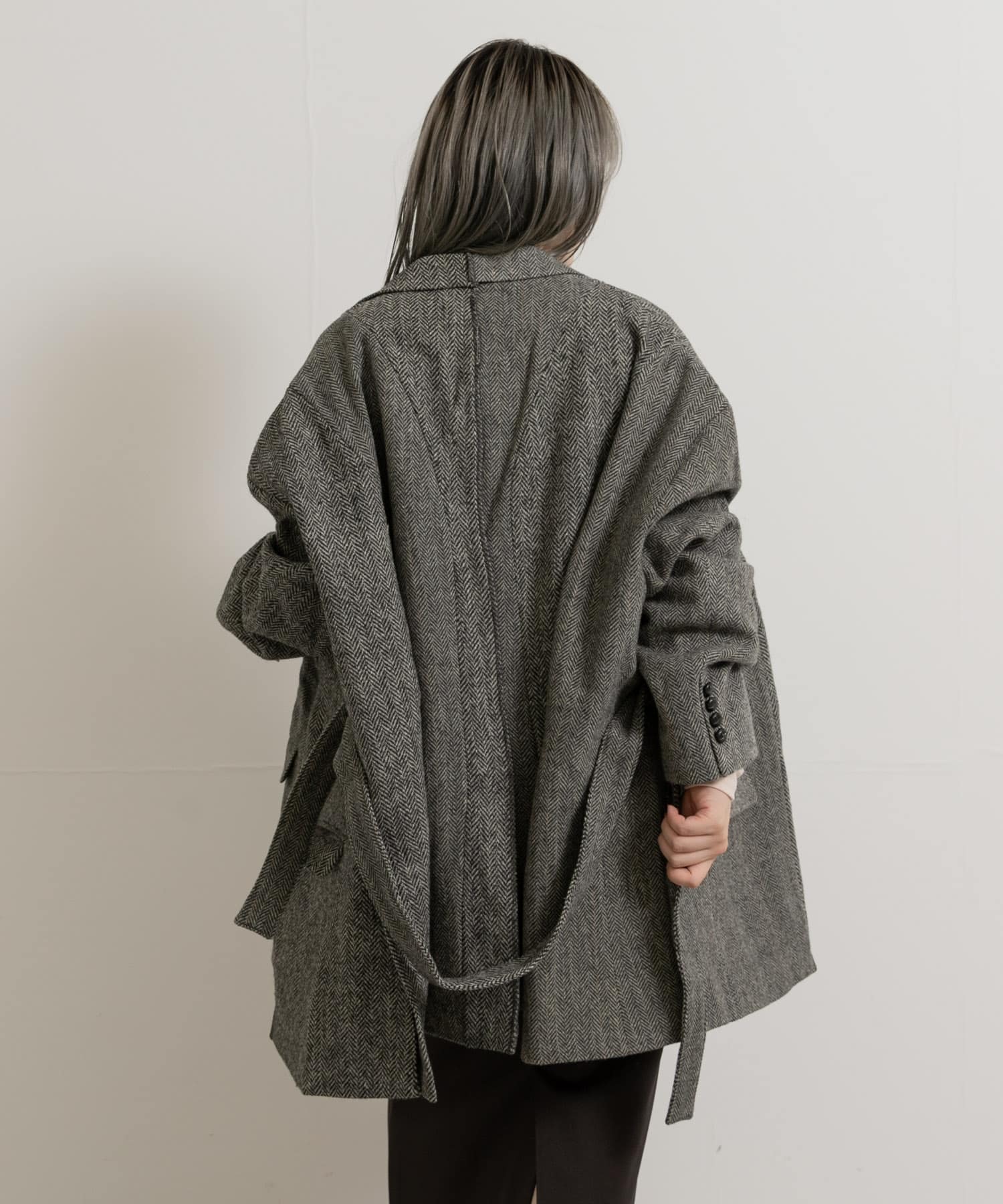 77circa make cutback wide tweed jacket[cc24aw-39-T47]｜URBAN