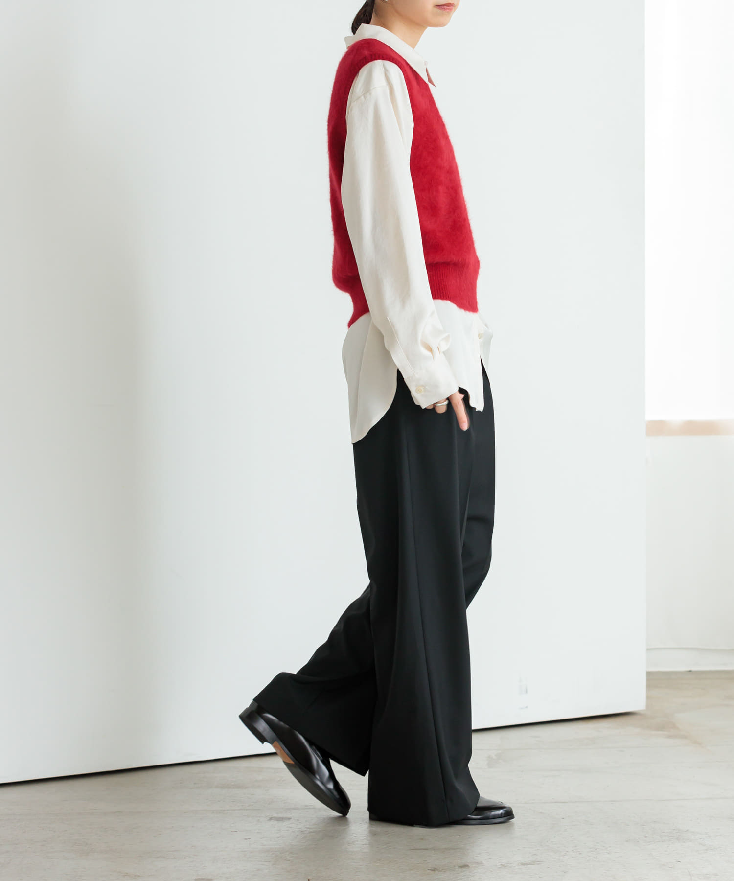 WIRROW -Soft Wool Wide Tapered Slacks- | twelve blog
