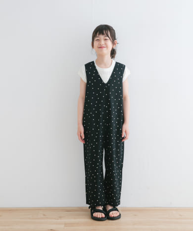 『親子リンク』リネンレーヨンドットオールインワン(KIDS)
