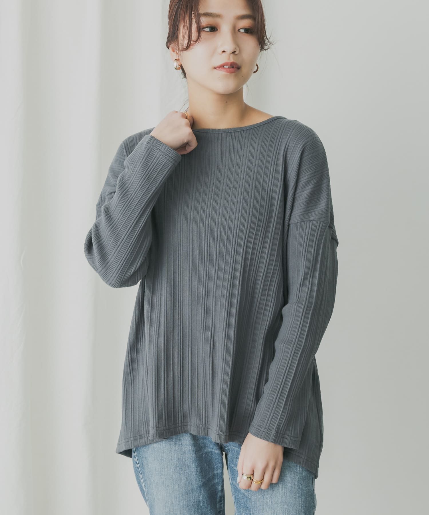 KBF+ ランダムリブバックリボンプルオーバー[KP14-21R080]｜URBAN