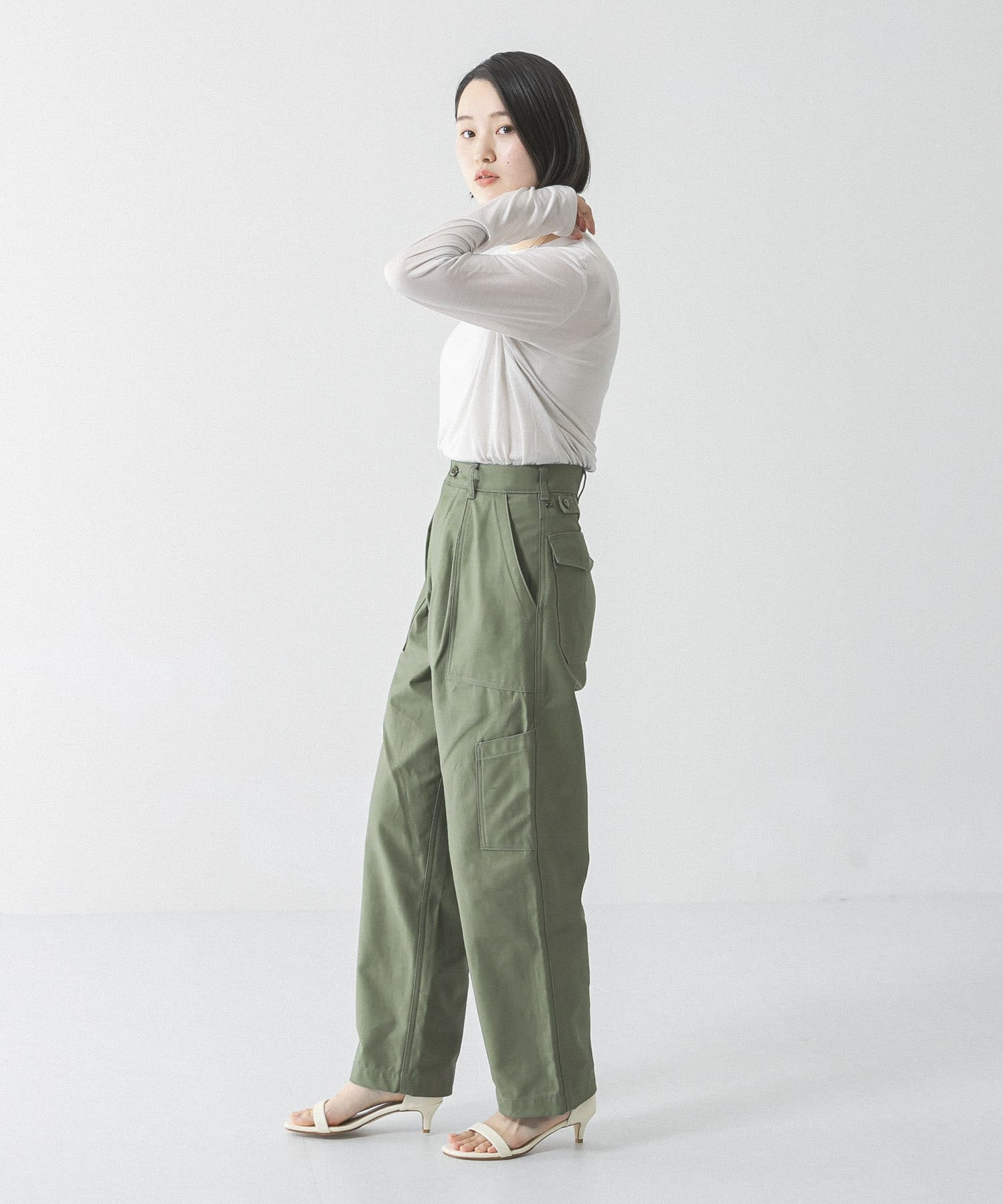 SHIOTA バックサテンUTILITY TROUSERS  Sサイズ