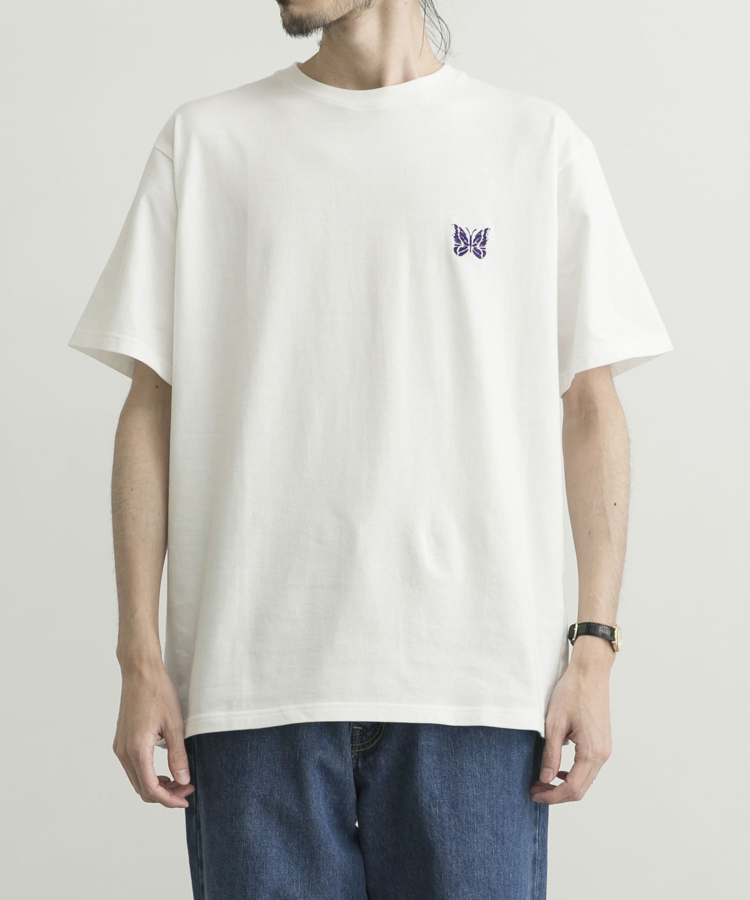 別注』Needles×UR Short-sleeve Crew Neck T-shirts[KP404-UM24 直営店から日本全国 新品 ニードルス tシャツ Tシャツ/カットソー(半袖/袖なし)