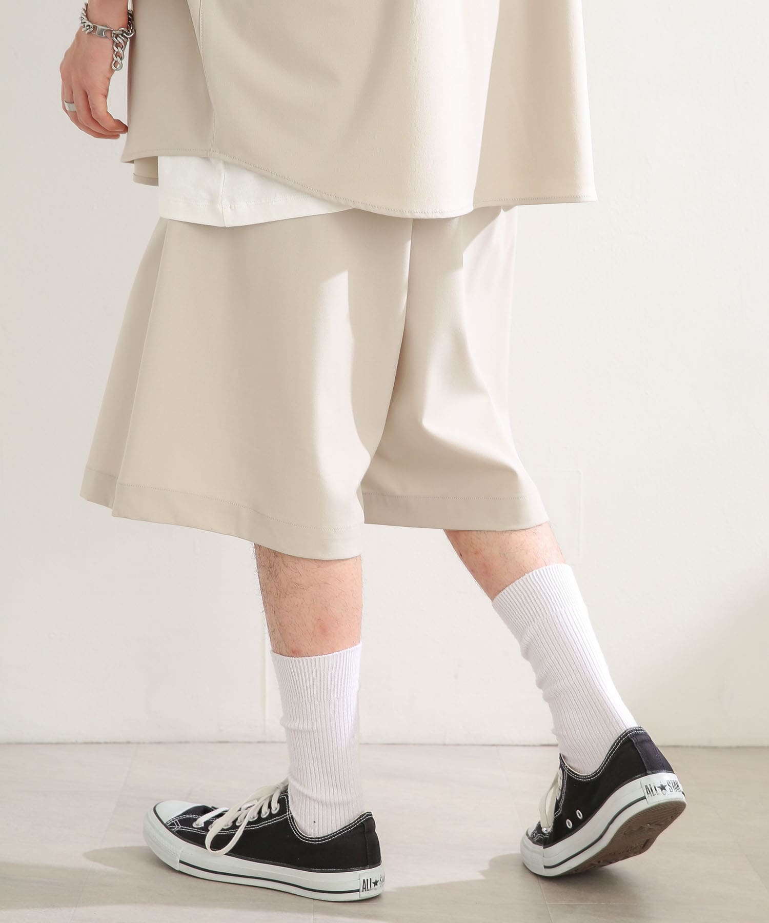 ロンT ショートパンツ セットアップ ルーズ ユニセックス セットアップ対応』 エクストラルーズショートパンツ[AA25