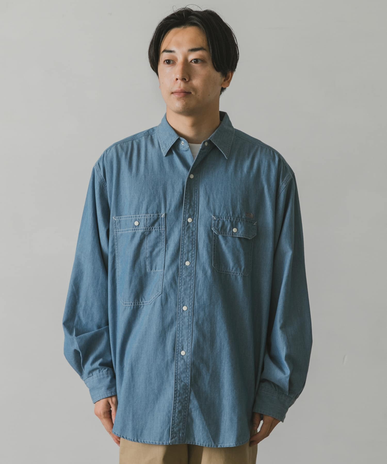 THENORTHFACE PURPLELABEL Indigo Chambray Work SH[NT3262N-DM26 