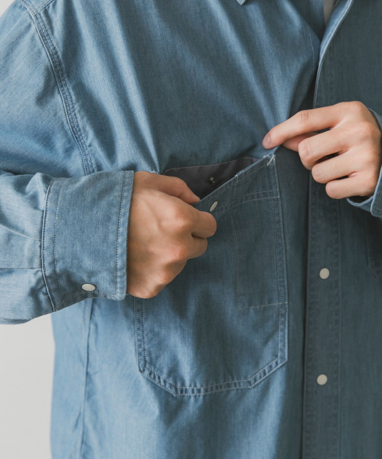 THENORTHFACE PURPLELABEL Indigo Chambray Work SH[NT3262N-DM26 