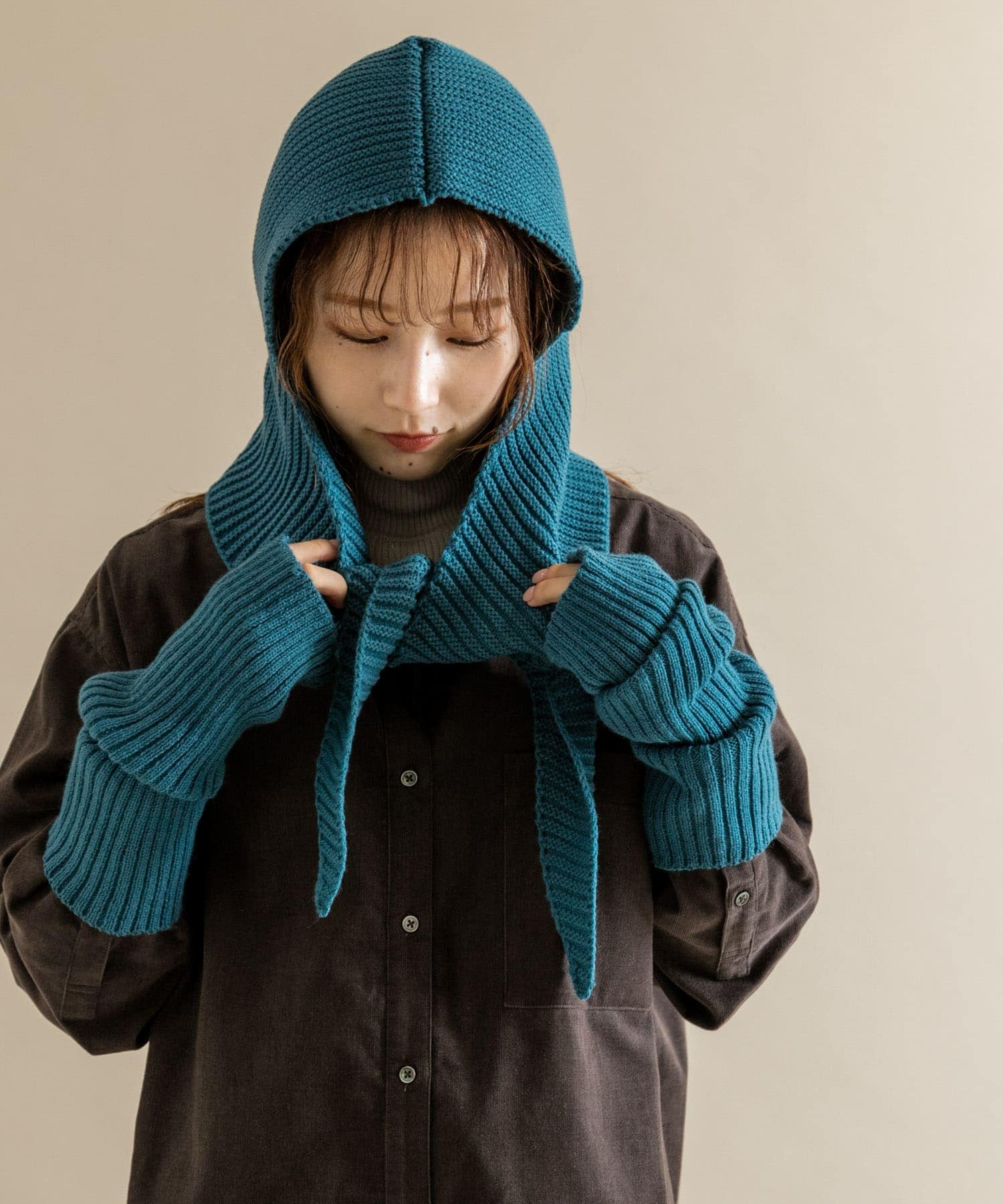 LEMAIRE balaclava Chunky リブニット バラクラバ - 帽子 LEMAIRE balaclava Chunky リブニット バラクラバ - 帽子