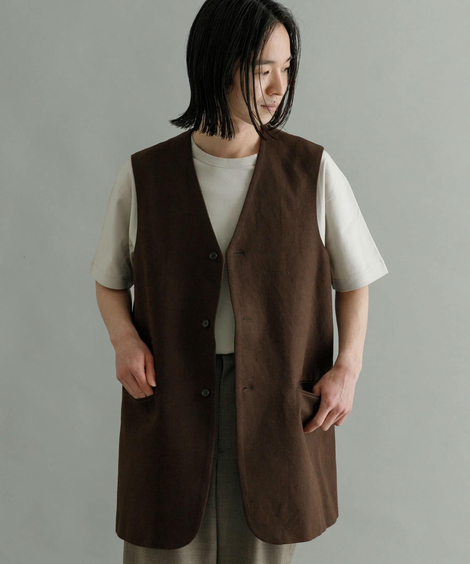 REVERBERATE LONG TAILORED WAISTCOAT[s23-re03-UM34]｜URBAN RESEARCH