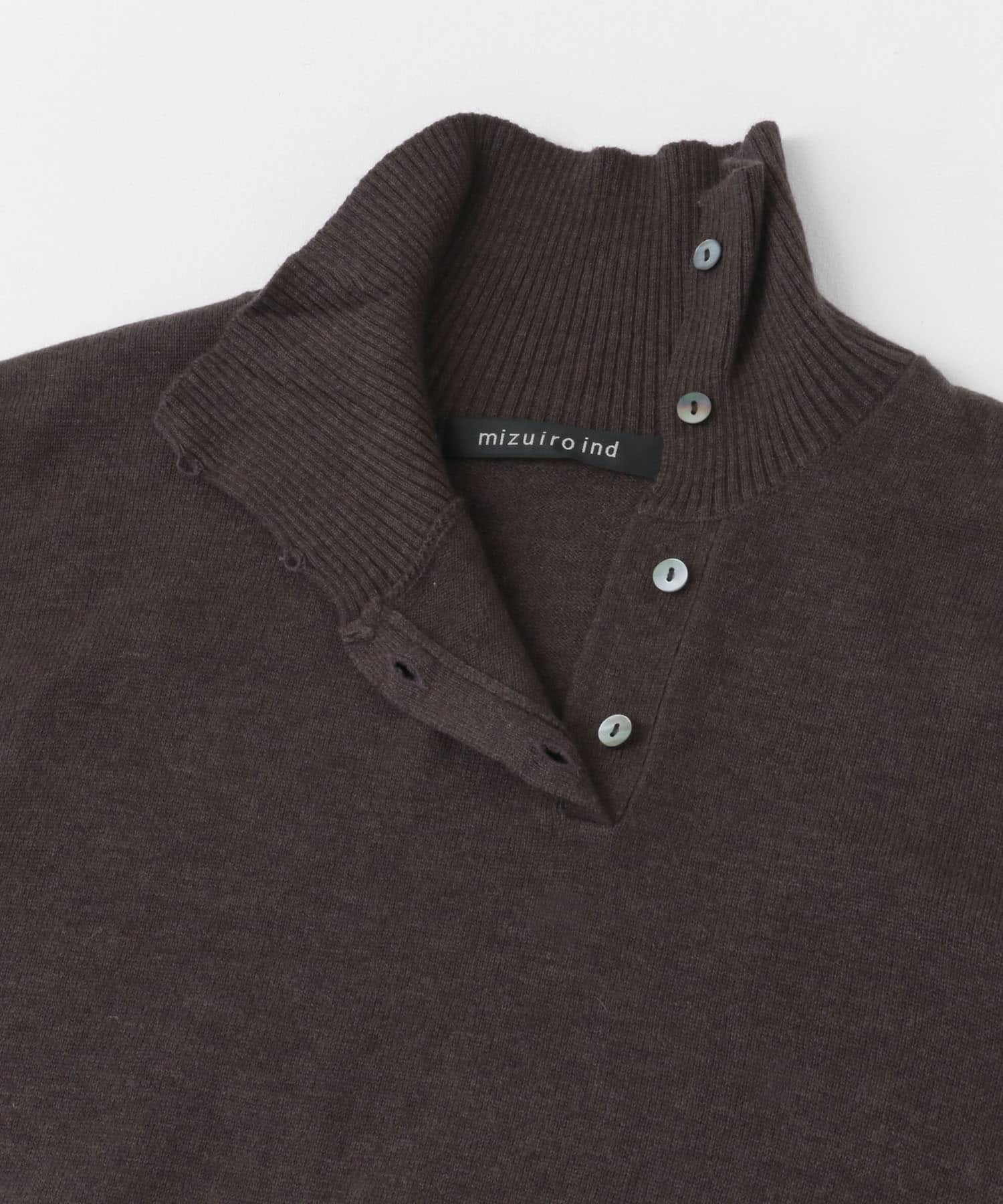 mizuiro ind high neck button pullover[3-220034-DW37]｜URBAN