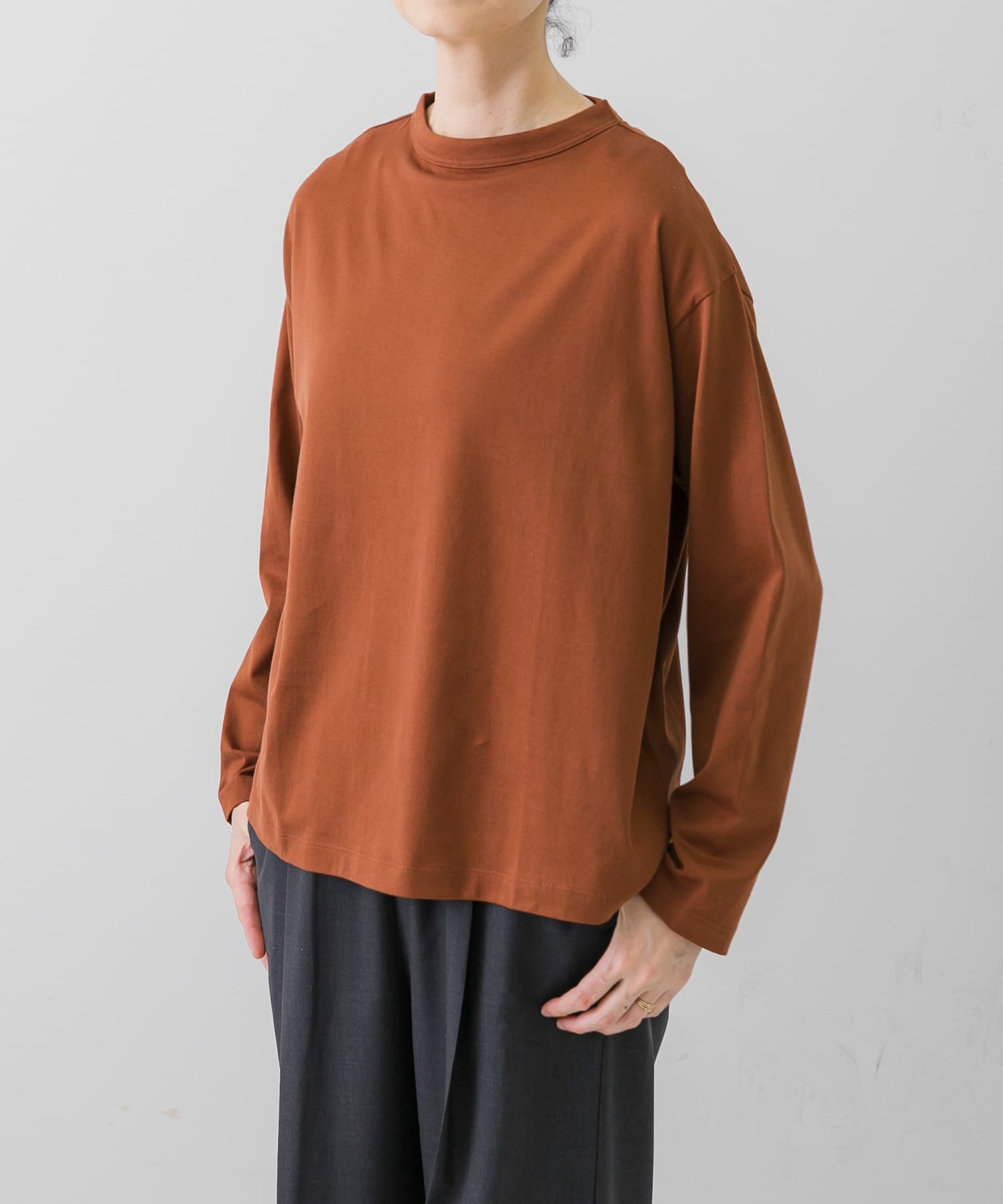 handvaerk BOTTLE NECK LONG-SLEEVE T-SHIRTS[6116-KL36]｜URBAN