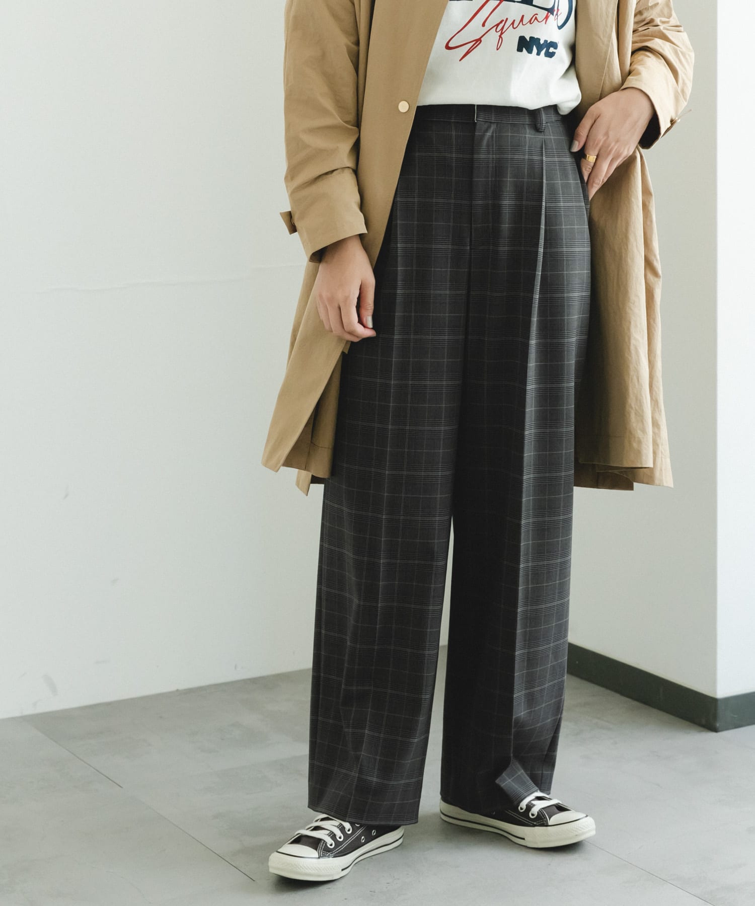 T/Rチェックワイドパンツ[UR36-24C002]｜URBAN RESEARCH公式