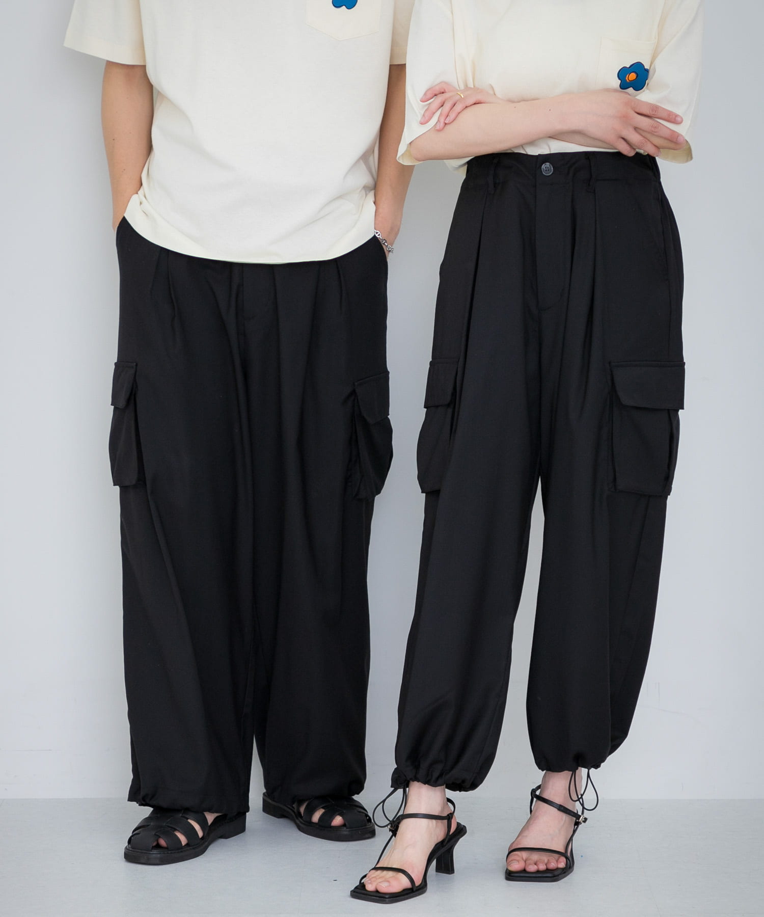ユニセックス』『セットアップ対応』 ワイドカーゴパンツ[AA45