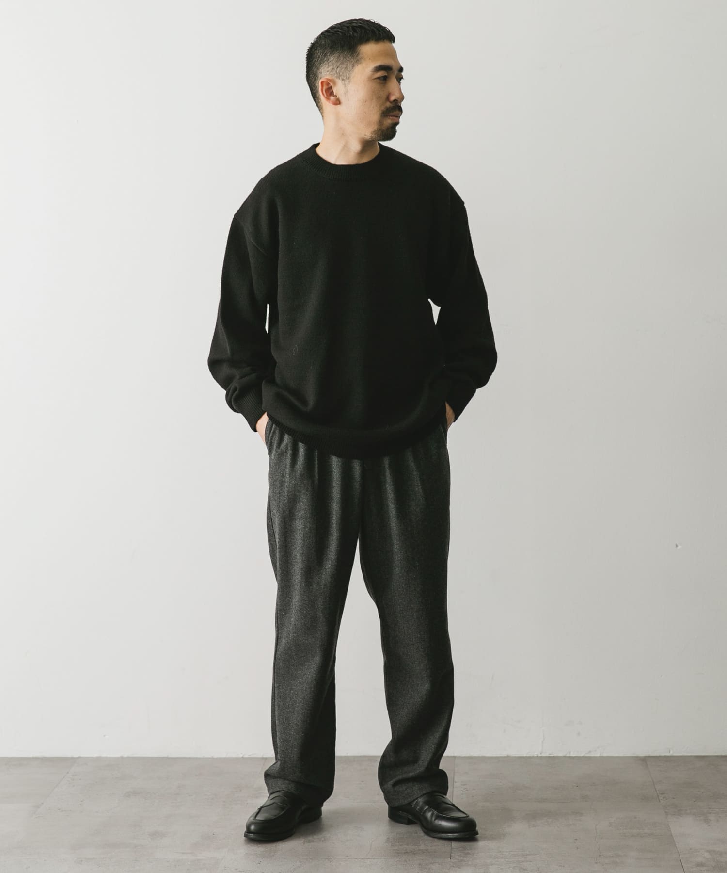 XLサイズ/WEB限定』チュニジアウール クルーネック ニット[DR47