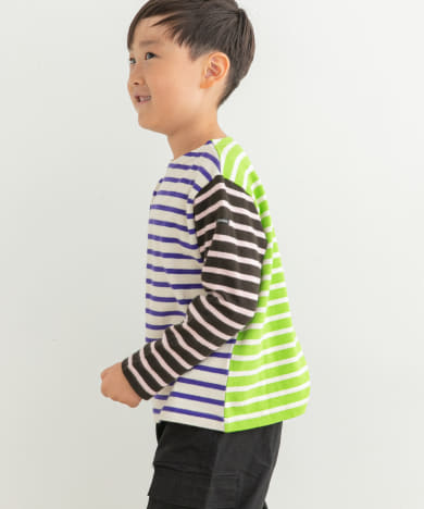 DENIM DUNGAREE　ボーダーテンジクボートネックTシャツ(KIDS)