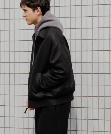 『ユニセックス』ツイルスエードタッチZIPブルゾン