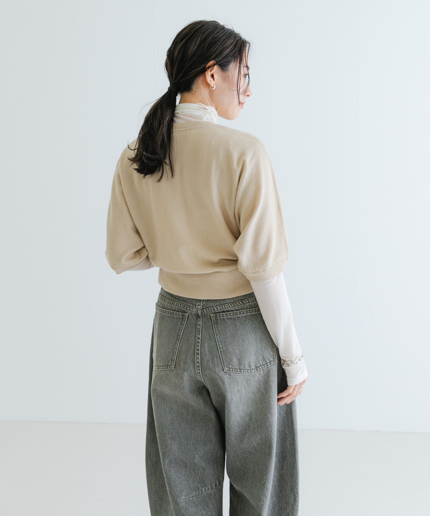 ウールハーフスリーブドルマンニット[UR47-22T023]｜URBAN