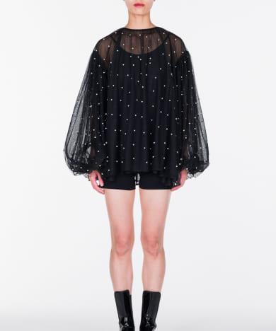 VIVIANO　Pearl Tulle Top