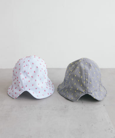 刺繍チェックチューリップHAT
