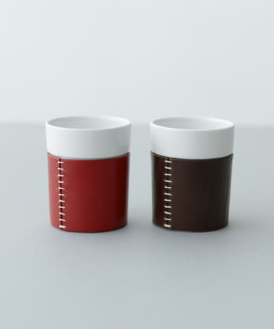 224 porcelain　vestino レザーカバーコップ