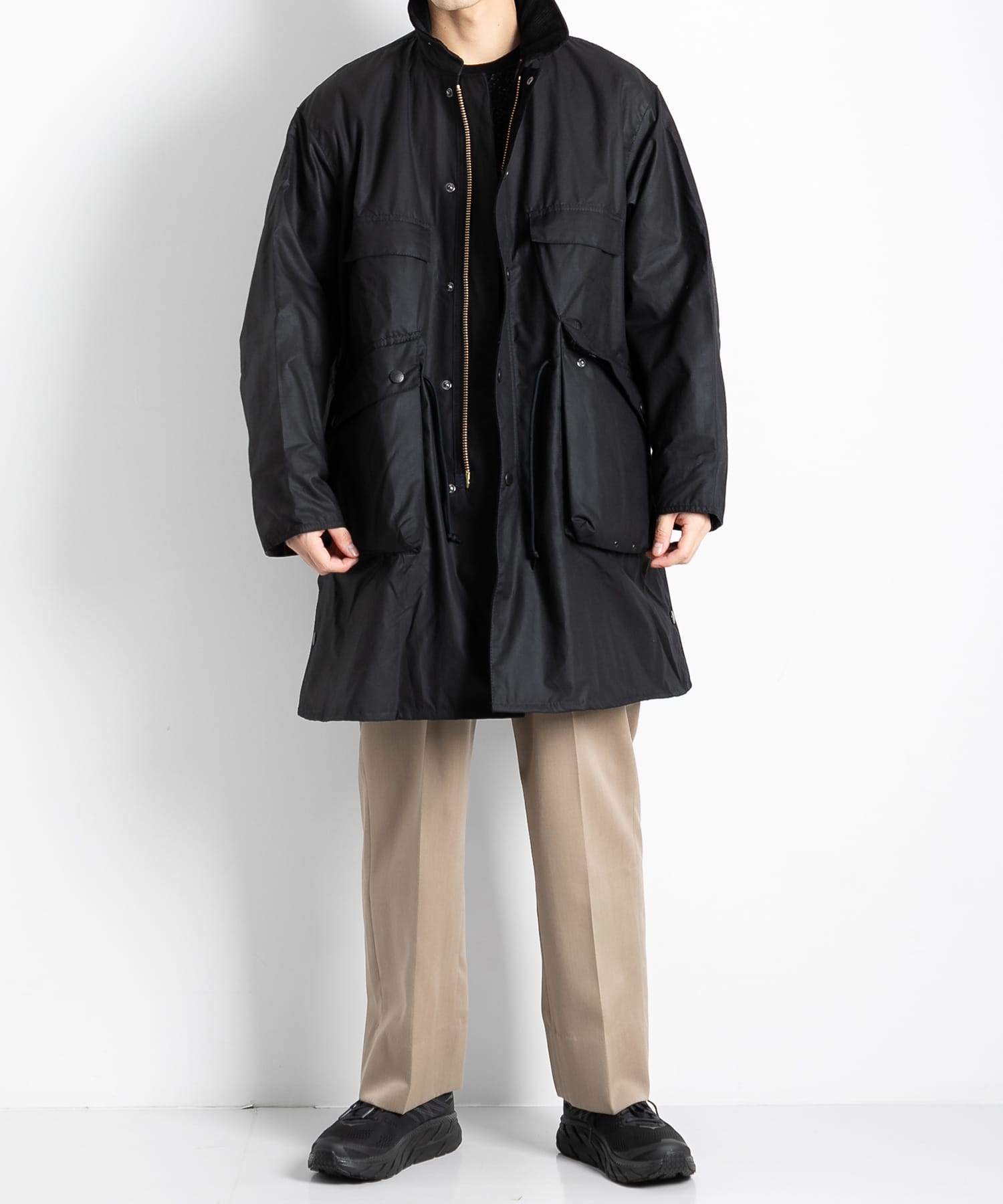 Stand Collar Traveller Coat KS9FBB01 Field Coat MWX1452: Sage, Black Stand Collar Traveller Coat KS9FBB01 Field Coat MWX1452: Sage, Black