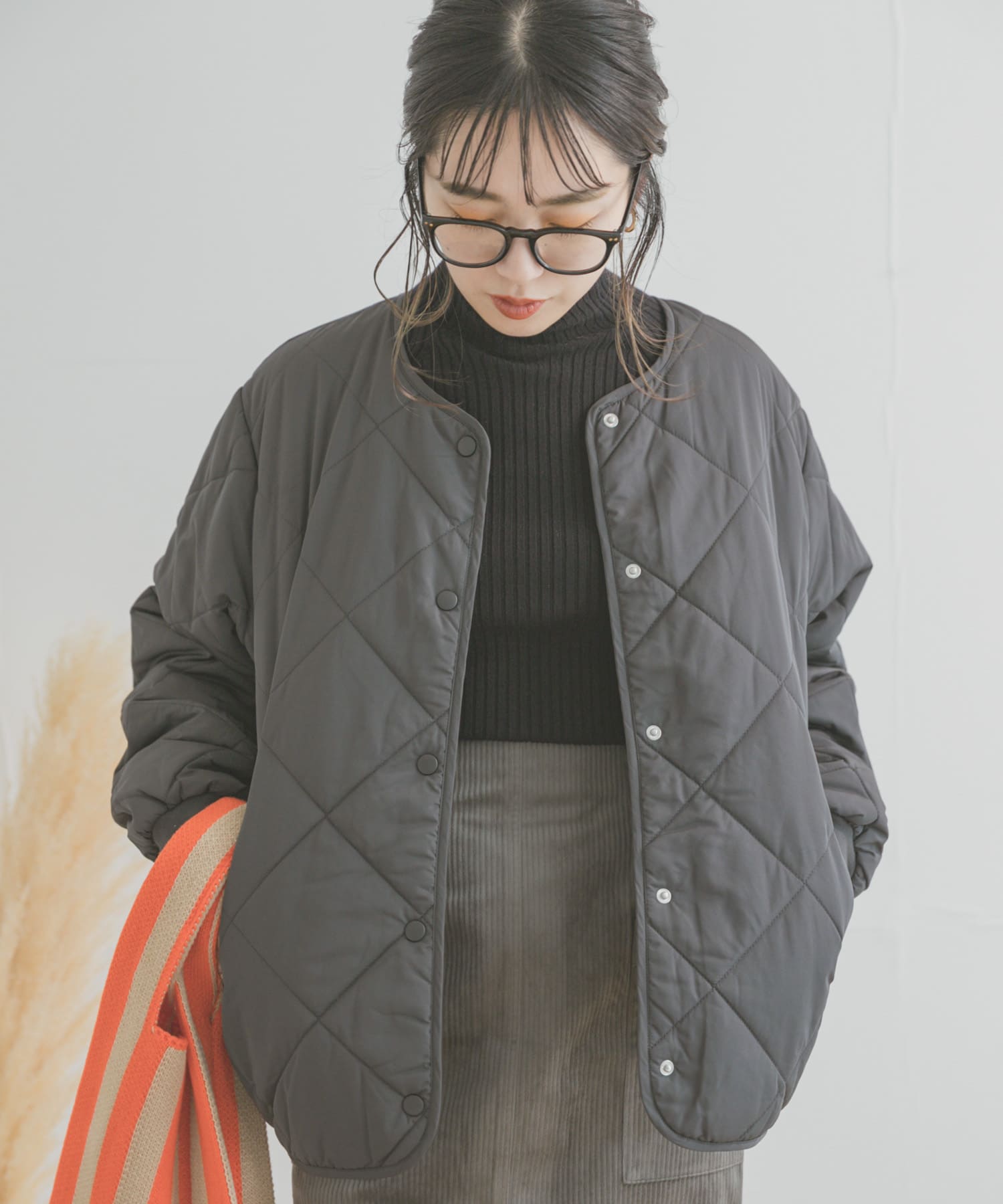 ITEMS URBAN RESEARCH中綿キルティングノーカラージャケット