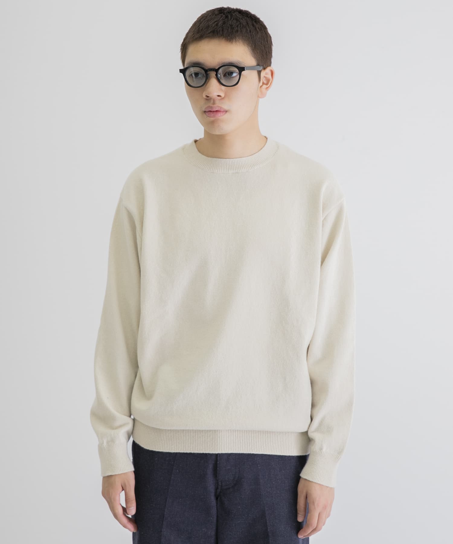 Yonetomi RIGID CASHMERE KNIT PULLOVER[224-017-BSM27]｜URBAN