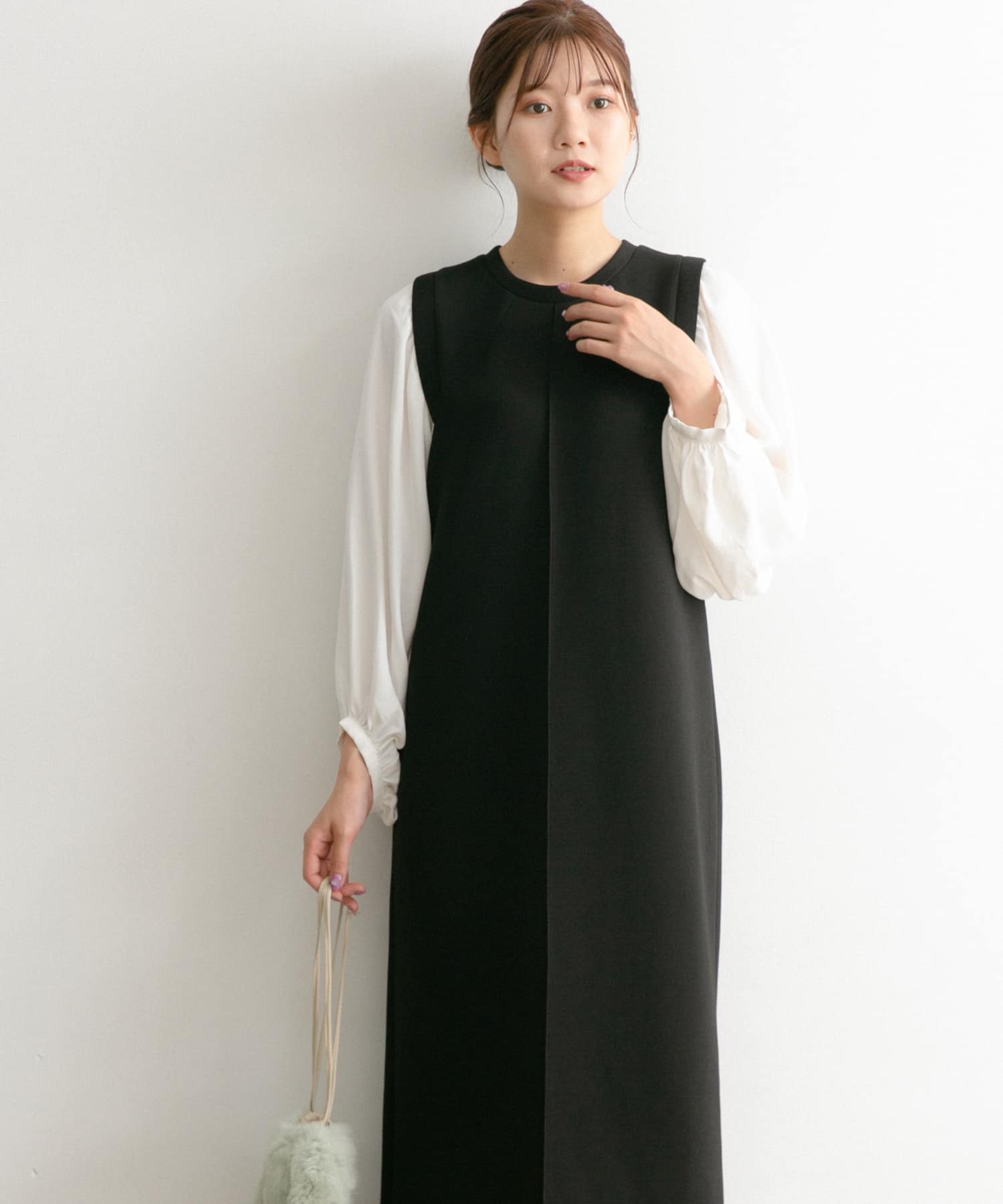 TORRAZZO DONNA ダンボールニット×ブラウス ワンピース[6225 