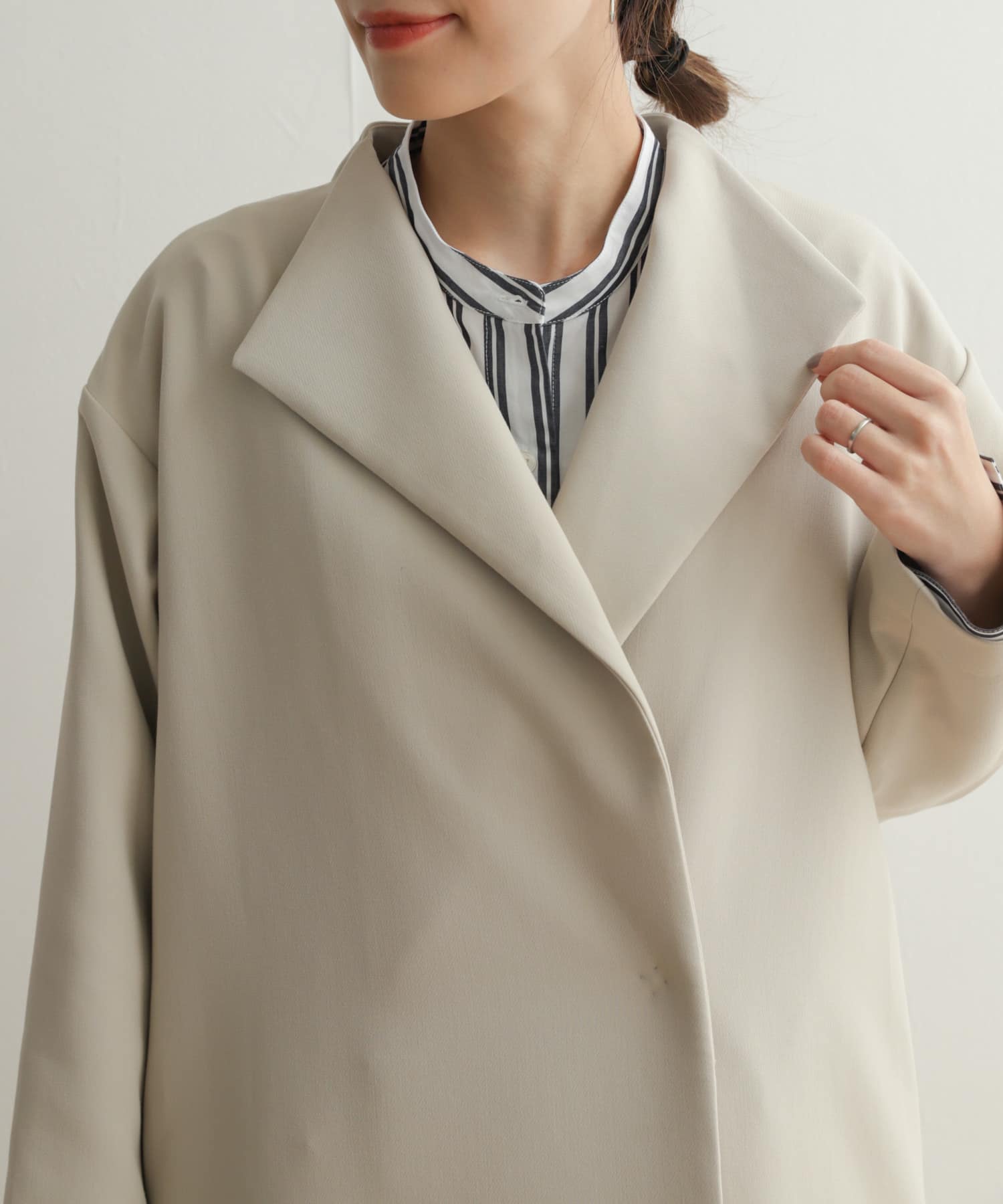 Sサイズ/WEB/一部店舗限定』ダブルクロスガウンコート[DR34-27E201 Sサイズ/WEB/一部店舗限定』ダブルクロスガウンコート[DR34-27E201