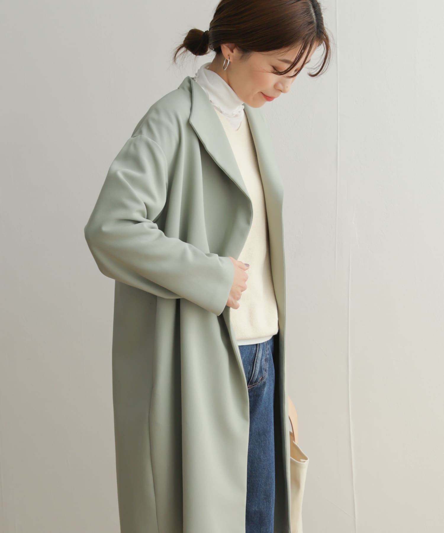 Sサイズ/WEB/一部店舗限定』ダブルクロスガウンコート[DR34-27E201 Sサイズ/WEB/一部店舗限定』ダブルクロスガウンコート[DR34-27E201