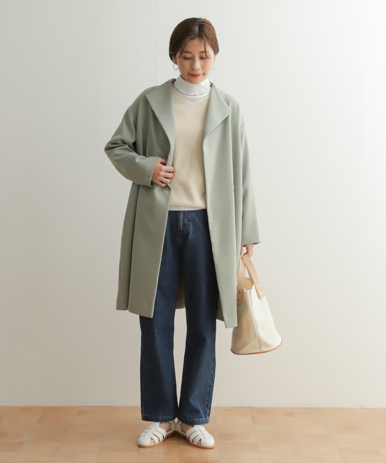 Sサイズ/WEB/一部店舗限定』ダブルクロスガウンコート[DR34-27E201