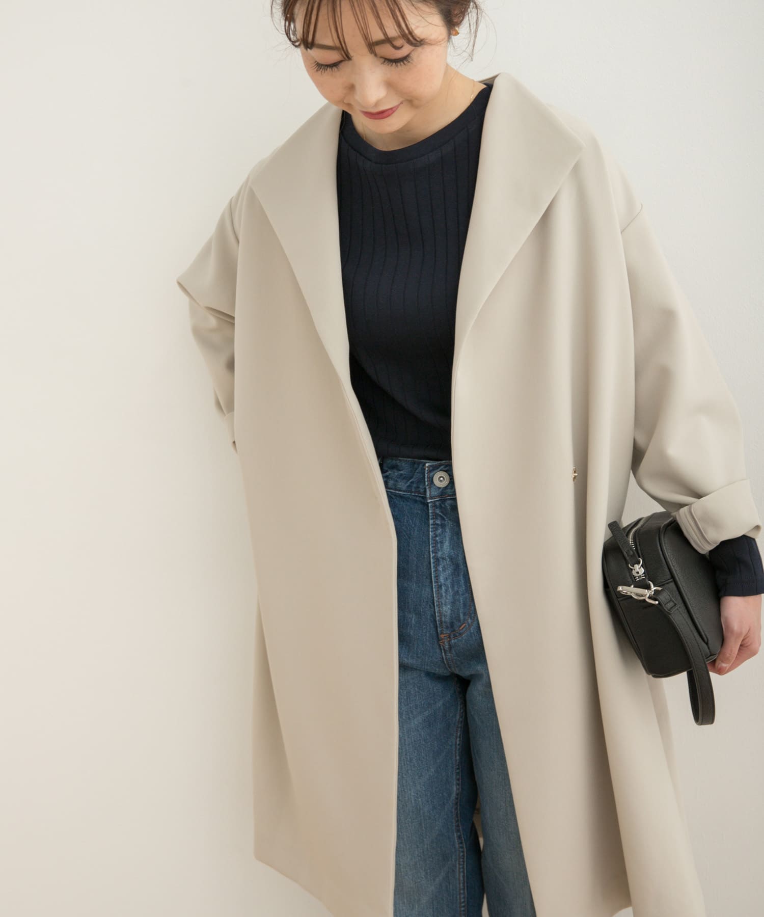 Sサイズ/WEB/一部店舗限定』ダブルクロスガウンコート[DR34-27E201 Sサイズ/WEB/一部店舗限定』ダブルクロスガウンコート[DR34-27E201