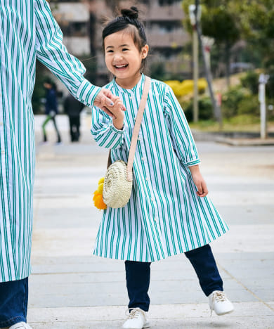 『親子リンク』コットンストライプワンピース(KIDS)