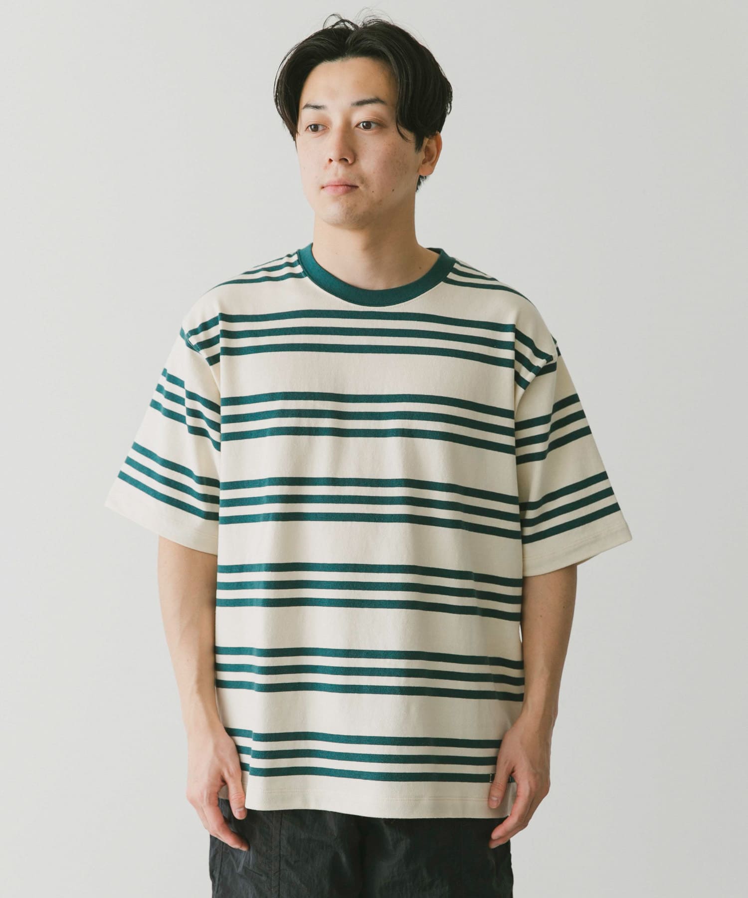 Striped best sale crew neck
