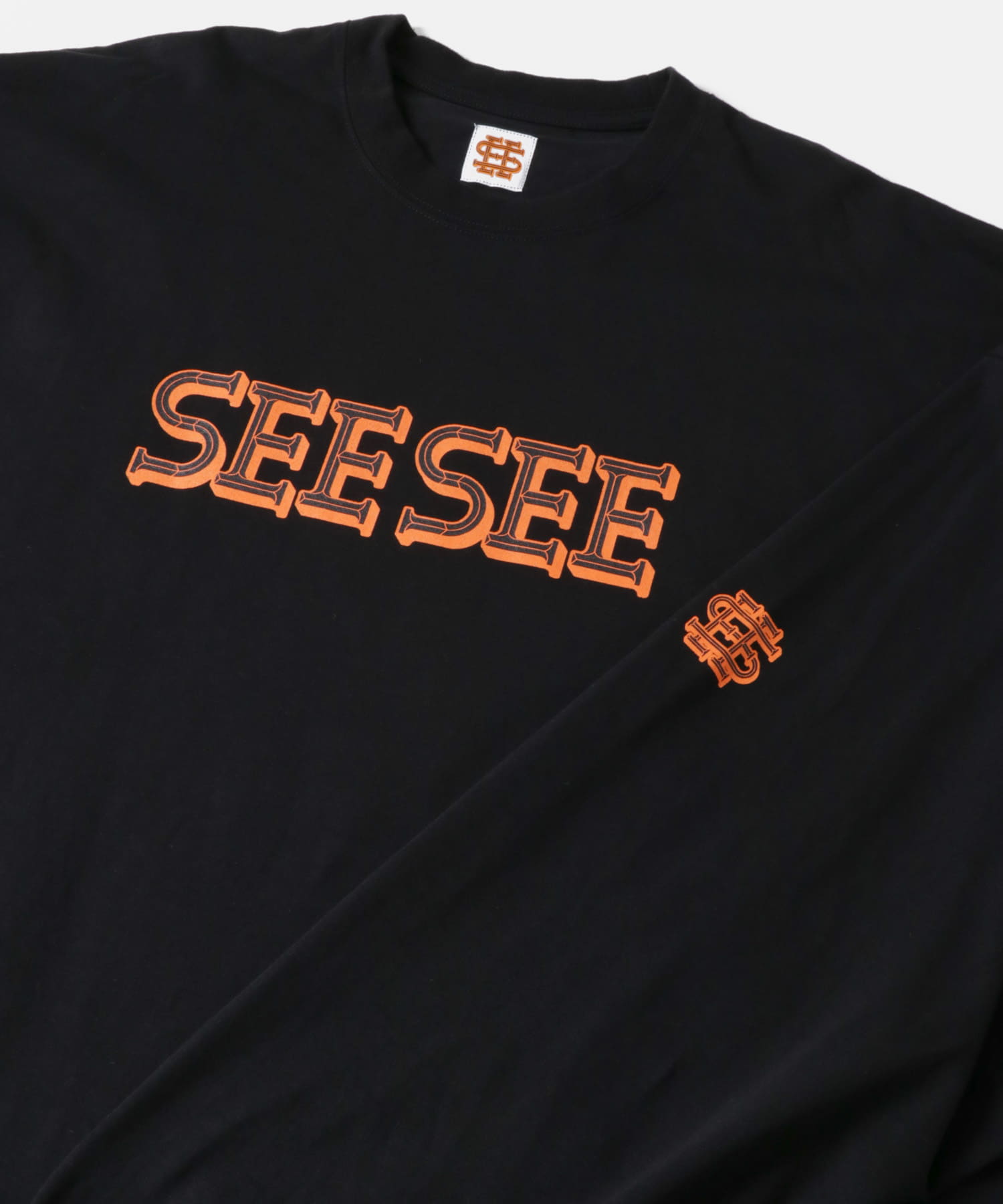 SEE SEE SUPER BIG FLAT LS TEE XL 黒 新作 - Tシャツ/カットソー(七分