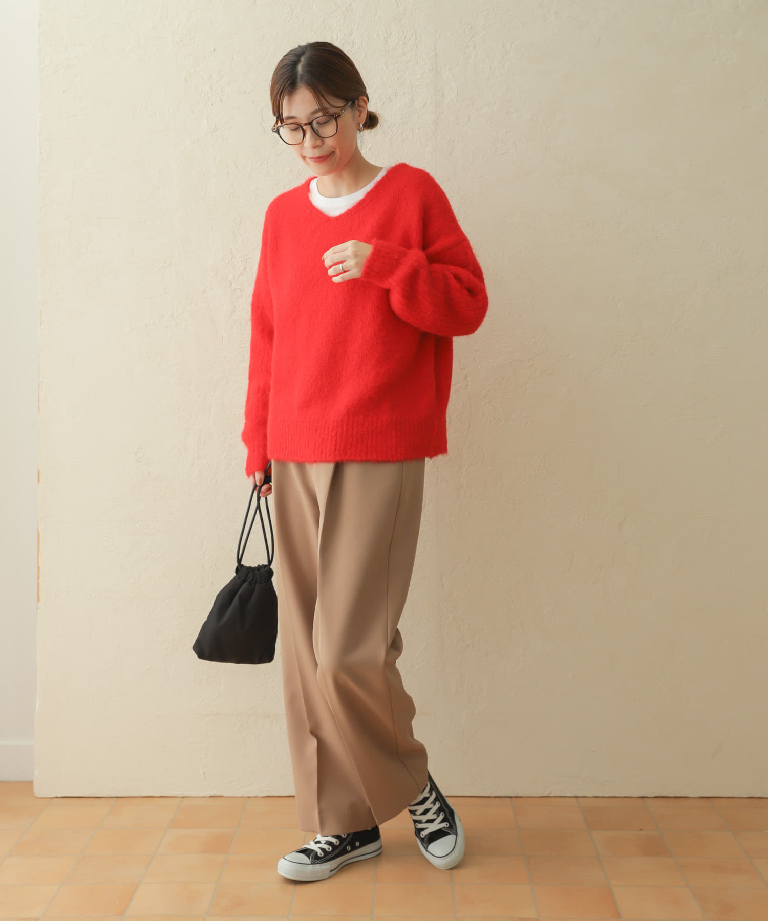 高山都×DOORS』ウールミックスVネックニットプルオーバー[DR36-22U102