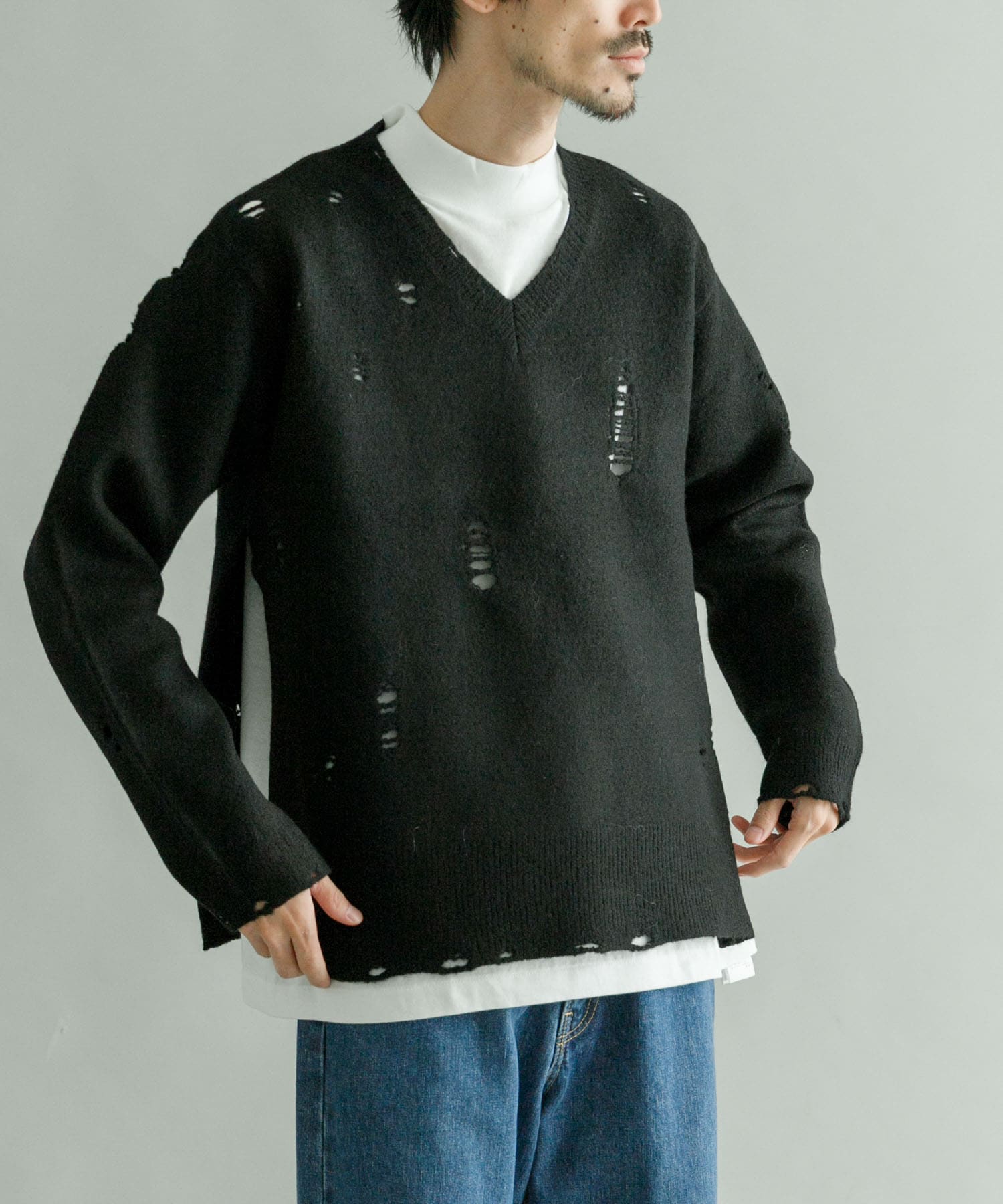 DAIRIKU Rotten Damage Knit Pullover[23AWK-5-UM36]｜URBAN RESEARCH