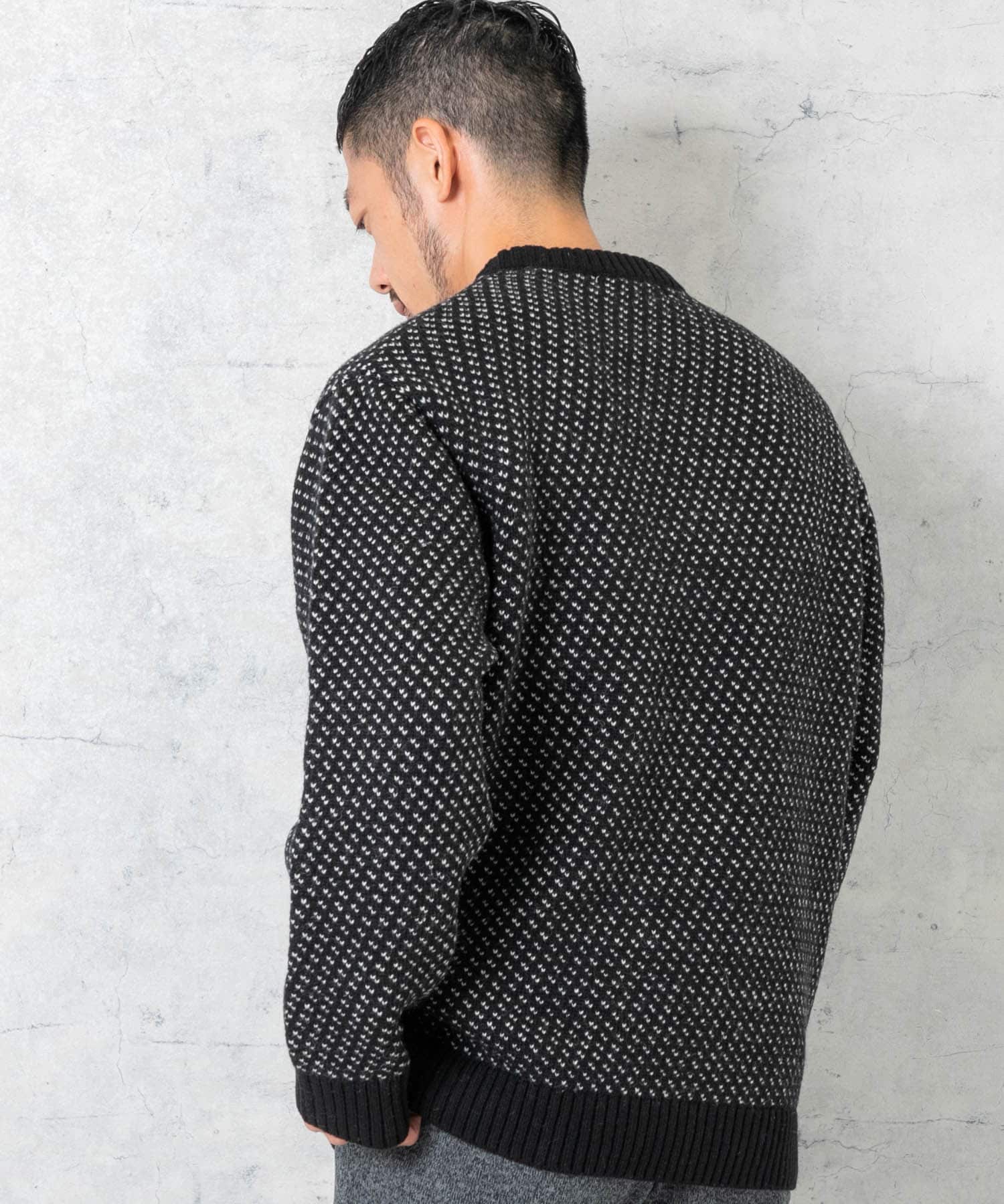 XLサイズあり』バーズアイ柄クルーネックニット[RA37-12M101]｜URBAN