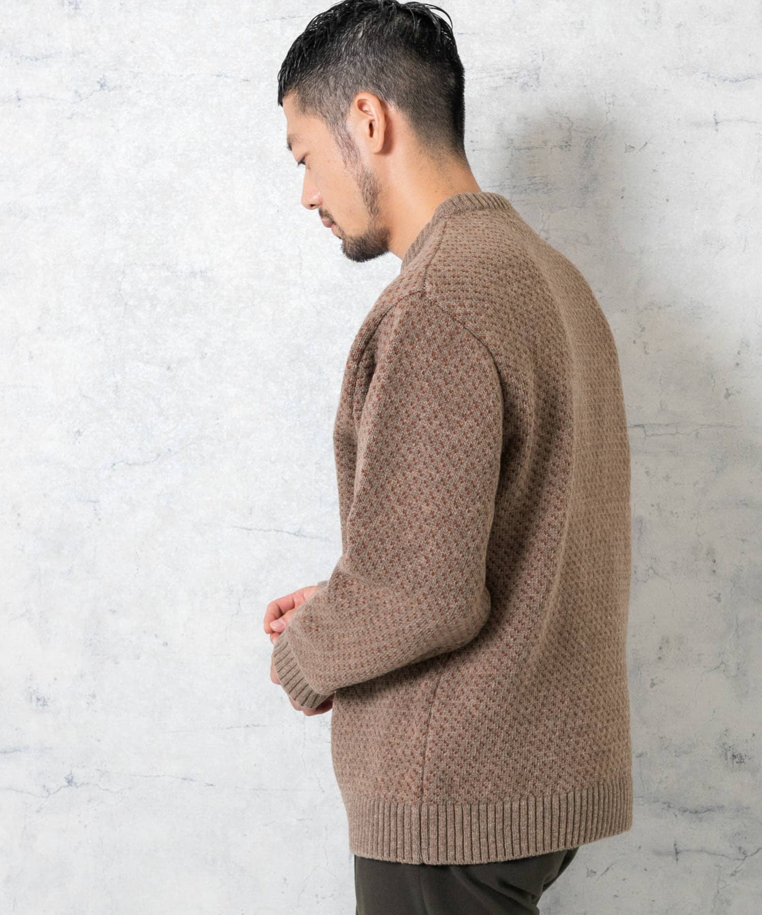 XLサイズあり』バーズアイ柄クルーネックニット[RA37-12M101]｜URBAN