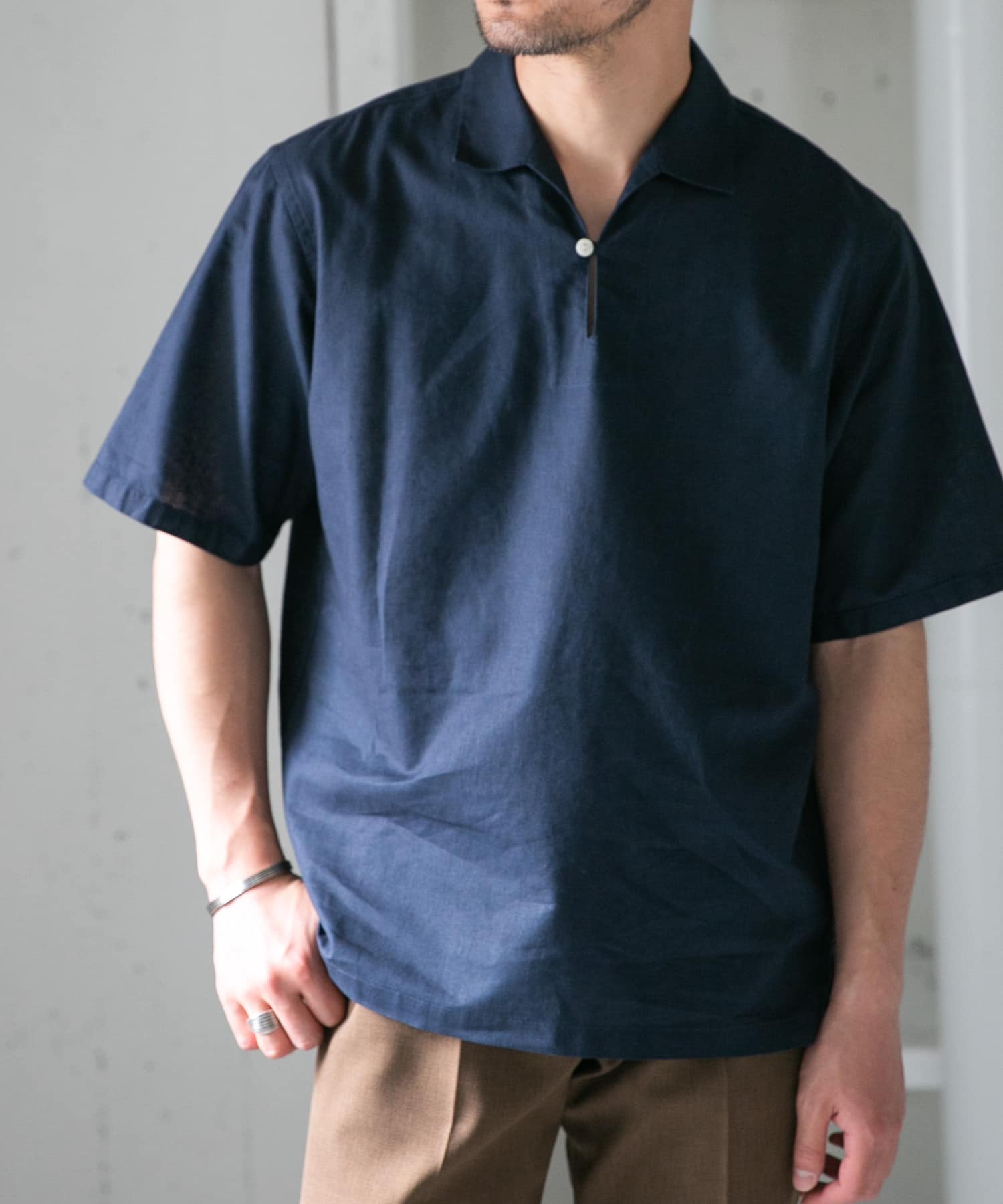 EDIFICE｜《予約》リネン スキッパーシャツ | Rakuten Fashion